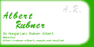 albert rubner business card